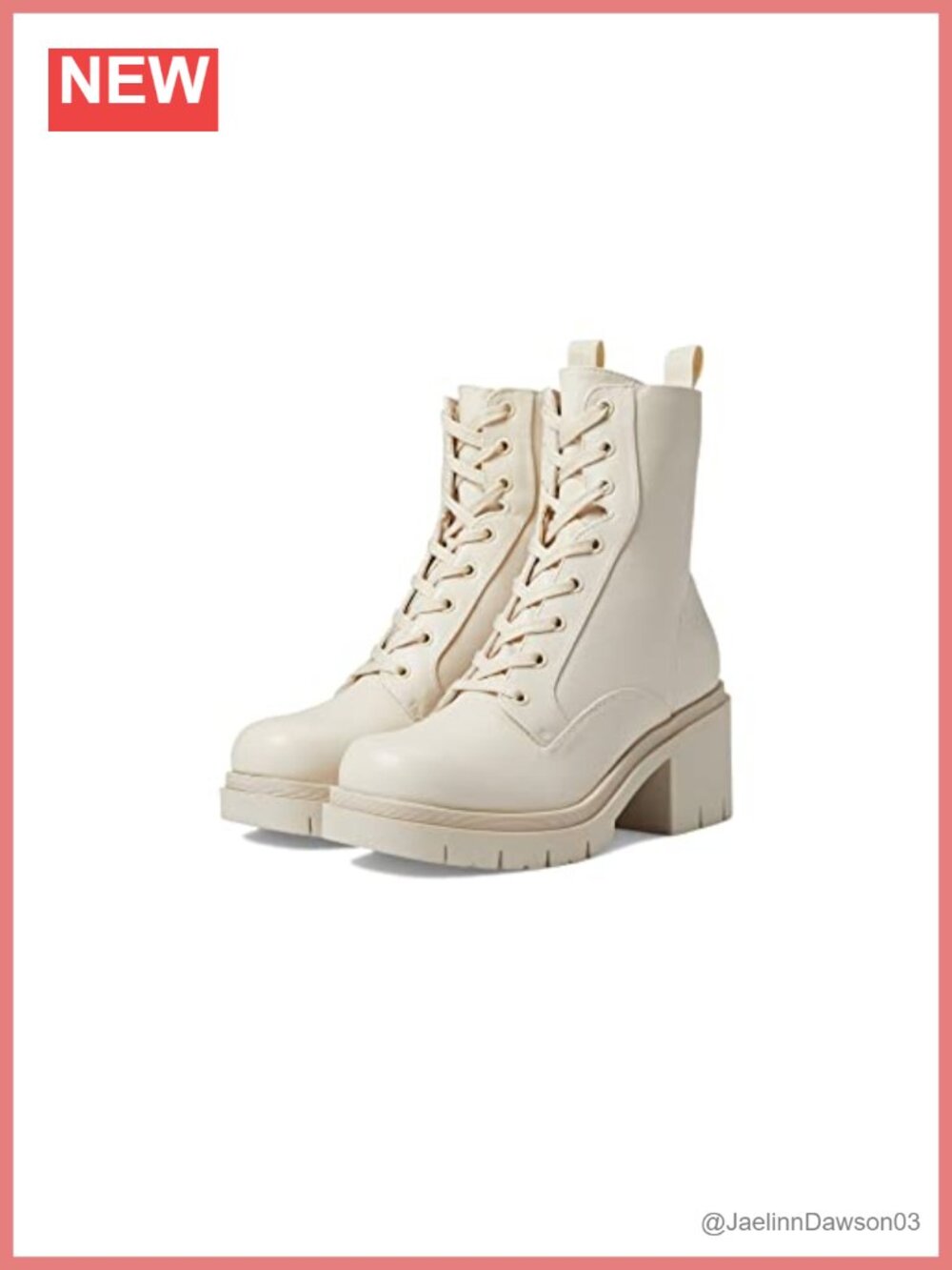 Women's Ankle Boots Lace Up Combat Bootie 2.95" Heel Zipper Closure PU
